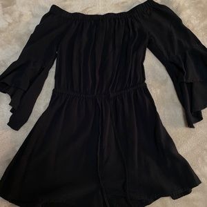 Off the shoulder black romper